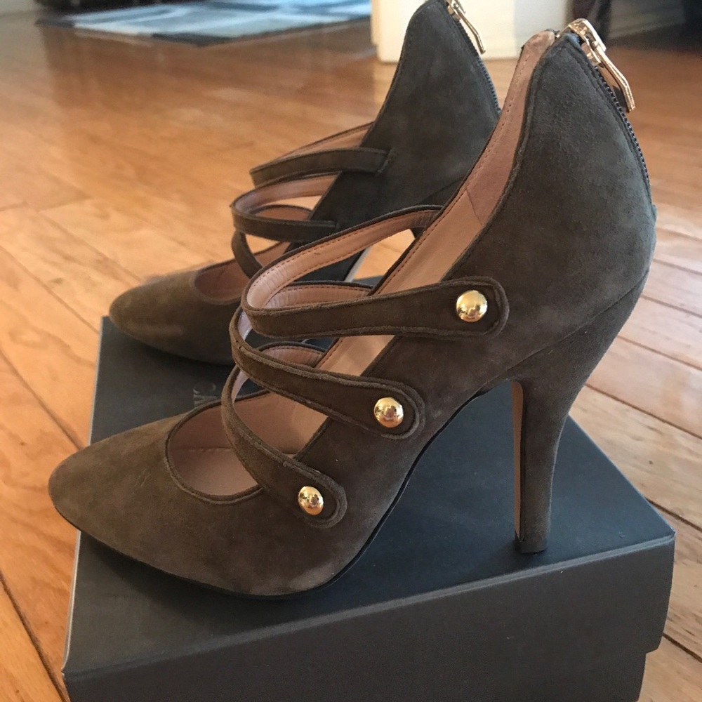Vince Camuto Suede Neutral Heels